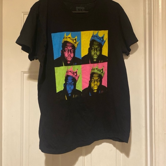 Notorious B.I.G Biggie Smalls Mens T Shirt Large Black Crown Retro Rap Hip Hop - Picture 2 of 4